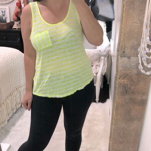 CALVIN KLEIN size large neon yellow cozy tank top
